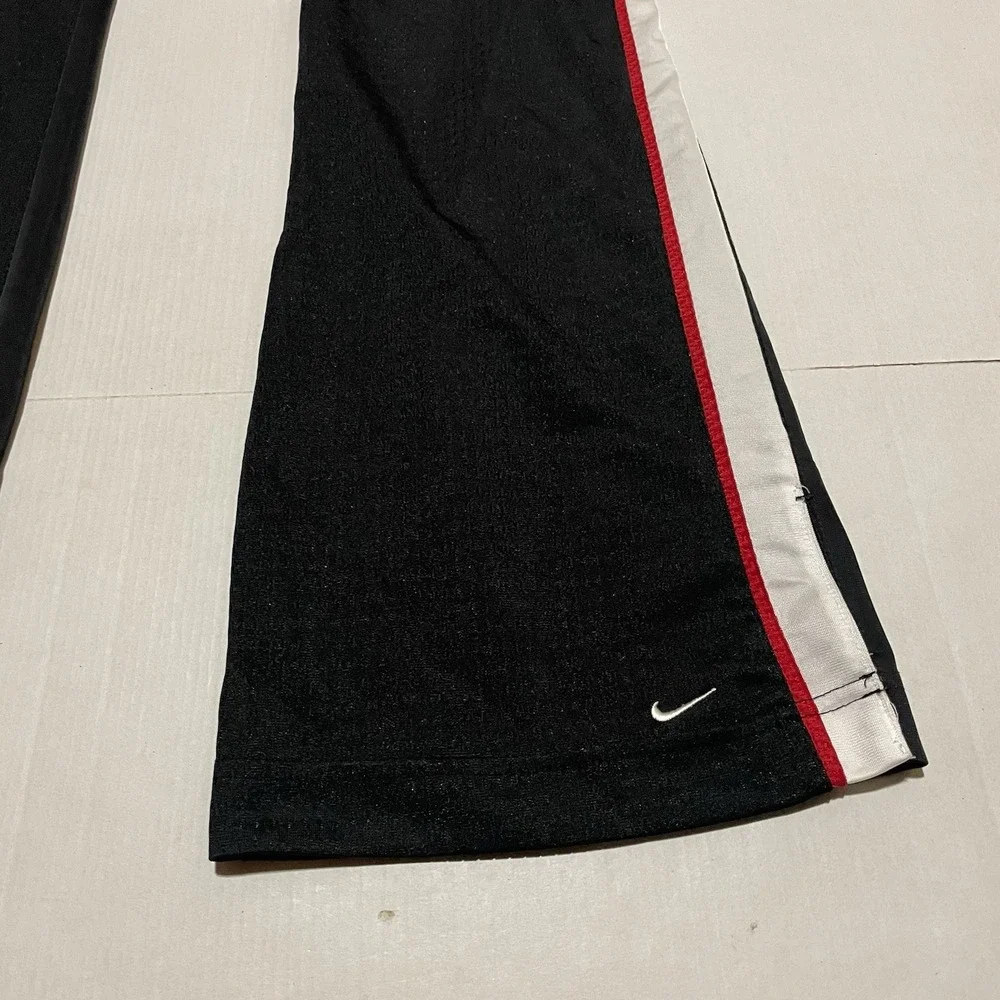 Nike Women's Black Track Pants Side Stripe Bootcut Athletic Size Medium Y2K
